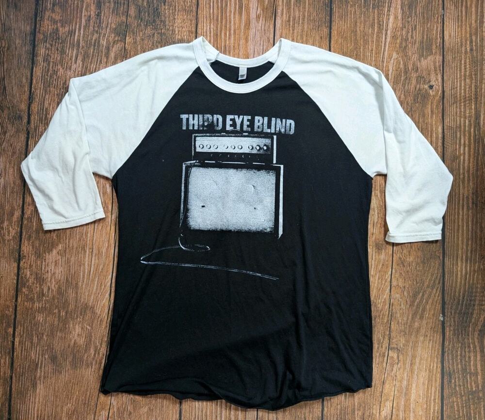 2009 Third Eye Blind Bonfire Tour 3/4 Sleeve Band Shirt XL Black White Vintage